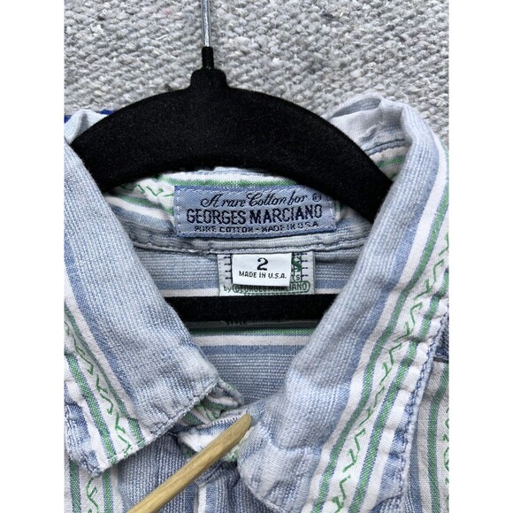 Vintage Guess Georges Marciano thin soft button down short sleeve shirt M-L - Picture 2 of 10